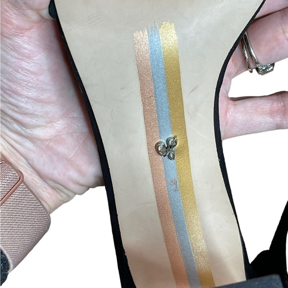 SAM EDELMAN YOSHI black SUEDE PUMPS adjustable ankle STRAP STUDDED edgy Sz 9 - Picture 10 of 13